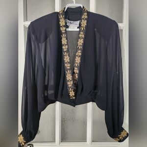 🇨🇦*** Gorgeous 90s Black Sheer Top / Made in Canada